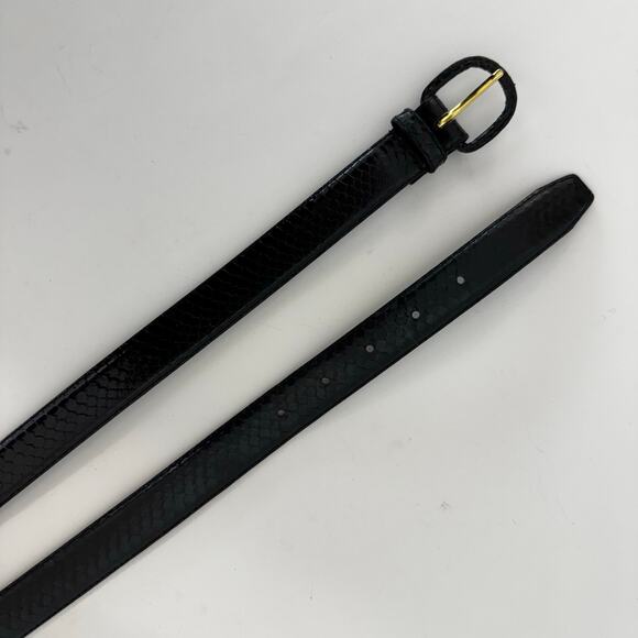 Honors Vintage Genuine Snake Skin Waist Belt Black M/L - Picture 4 of 9